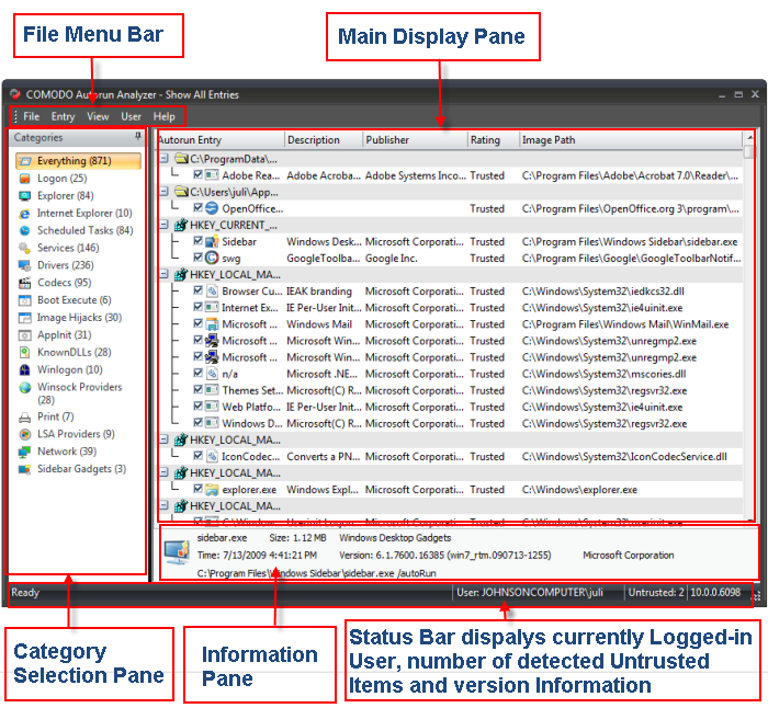 Sidebar exe ошибка приложения windows xp